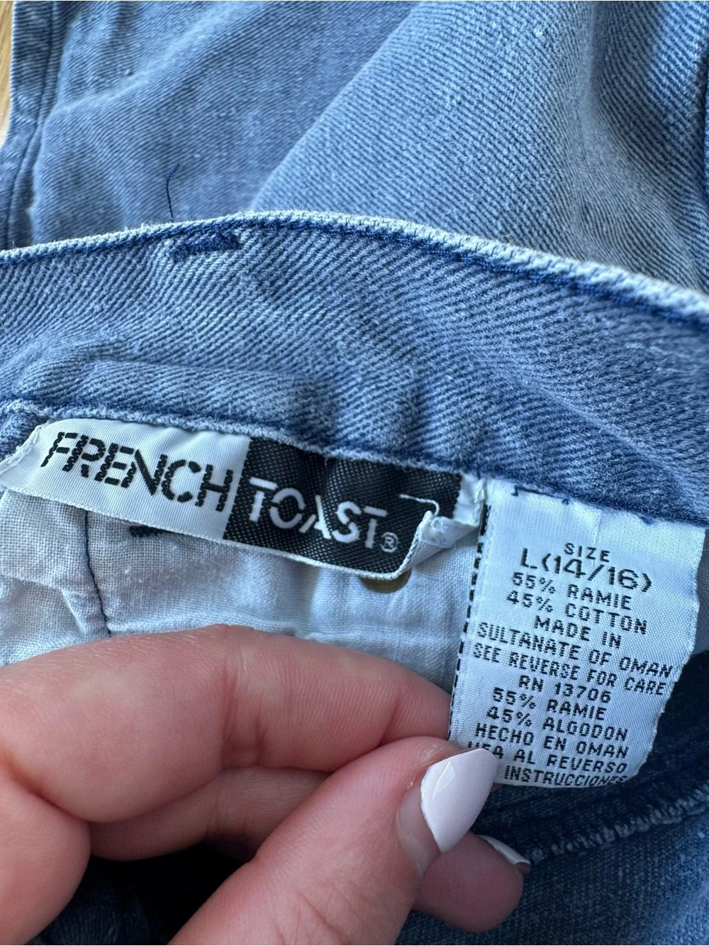 Vintage French Toast Long Denim Shorts - High Rise Dark Wash Jorts - 25” Waist